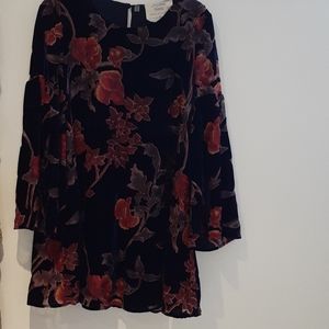 Boho Velvet Floral Dress